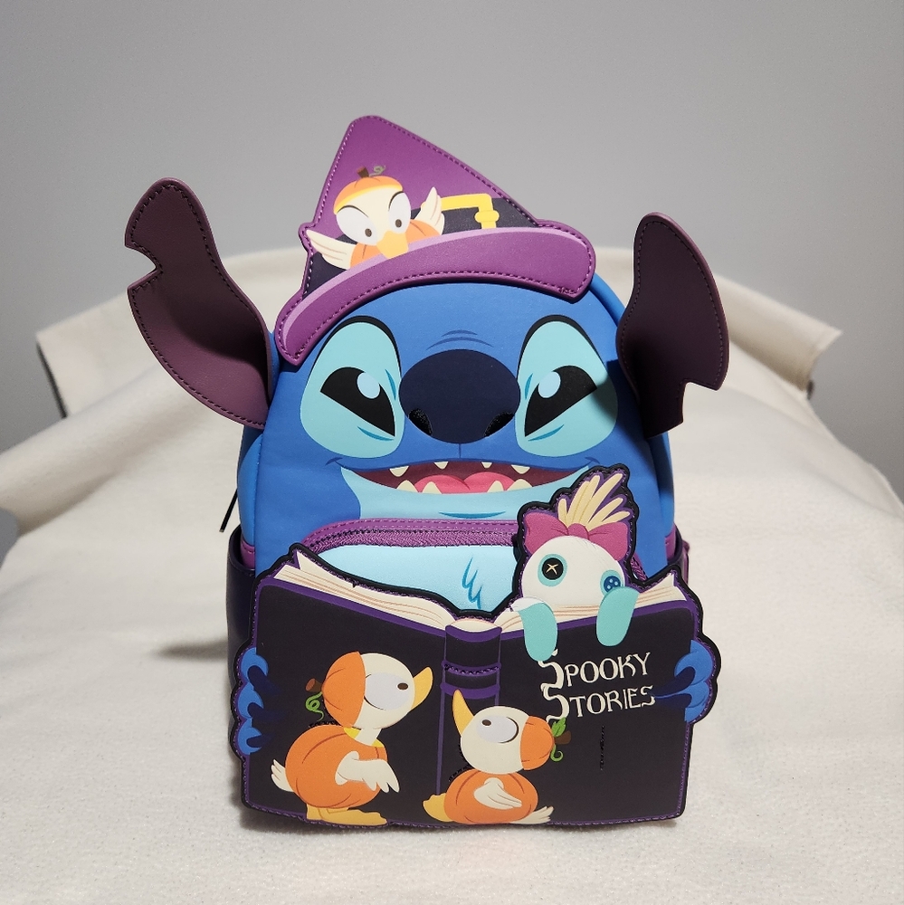 Stitch Loungefly Spooky Stories Halloween Glow In The Dark Mini Backpack
